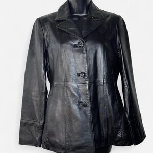Wilsons Leather Classic Black Jacket Y2K 90’s Silhouette